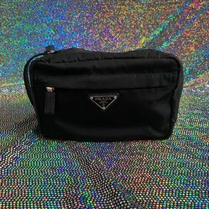 Prada Tessuto Saffiano-Trimmed Toiletry Pouch